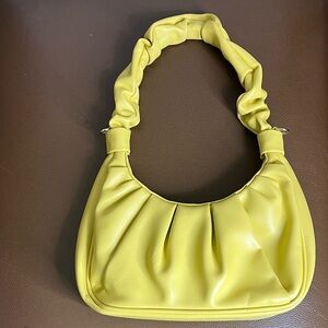 Yellow Ruched Shoulder Bag - Women